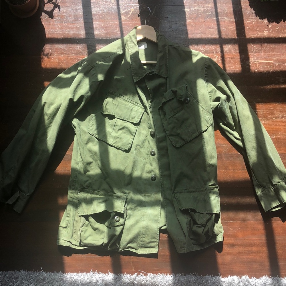 Men's olive military jacket